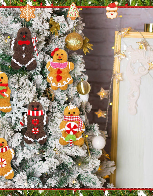 Load image into Gallery viewer, Fanfanwin Gingerbread Man Ornaments Brown 5.12in 6 Pcs Christmas Decor

