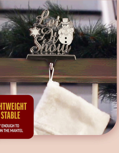 Load image into Gallery viewer, Klikel Metal Christmas Stocking Holder White Snowflake Snowman MPN 83411

