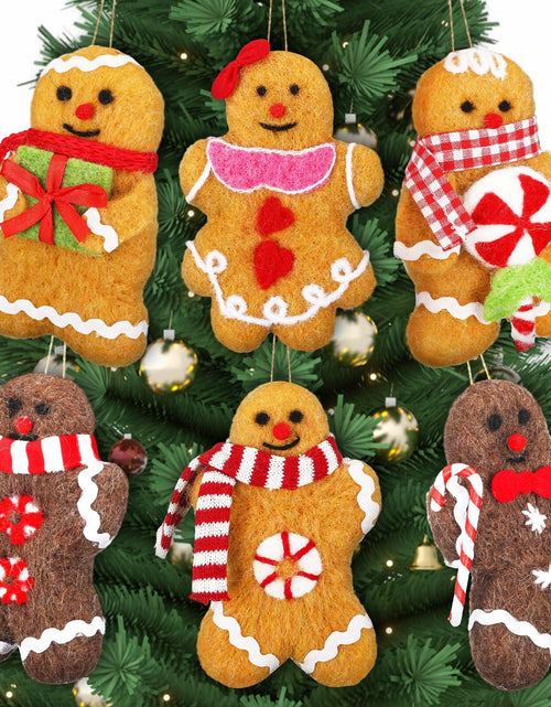 Load image into Gallery viewer, Fanfanwin Gingerbread Man Ornaments Brown 5.12in 6 Pcs Christmas Decor
