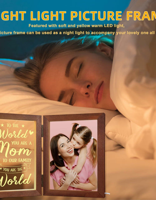 Load image into Gallery viewer, Mom Gifts 5x7 Picture Frame Night Light Table Lamp Warm Words
