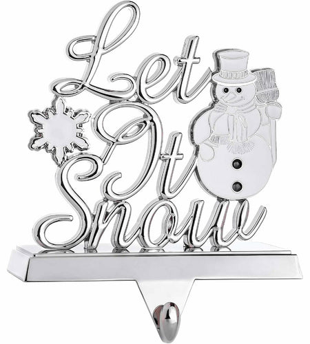 Klikel Metal Christmas Stocking Holder White Snowflake Snowman MPN 83411