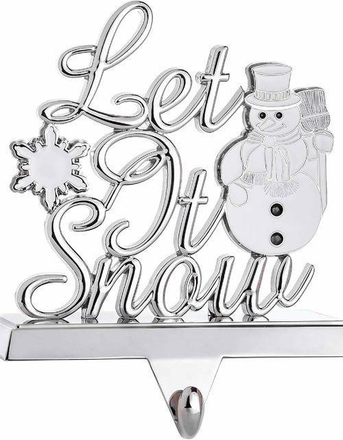 Load image into Gallery viewer, Klikel Metal Christmas Stocking Holder White Snowflake Snowman MPN 83411
