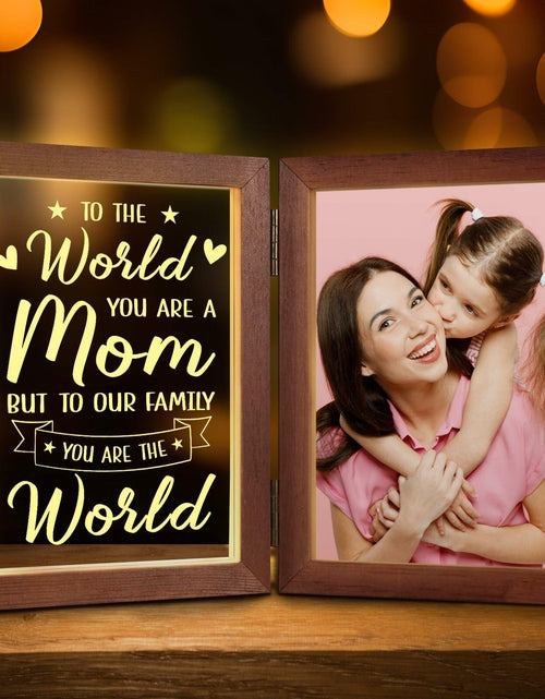 Load image into Gallery viewer, Mom Gifts 5x7 Picture Frame Night Light Table Lamp Warm Words
