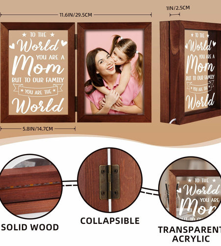 Mom Gifts 5x7 Picture Frame Night Light Table Lamp Warm Words