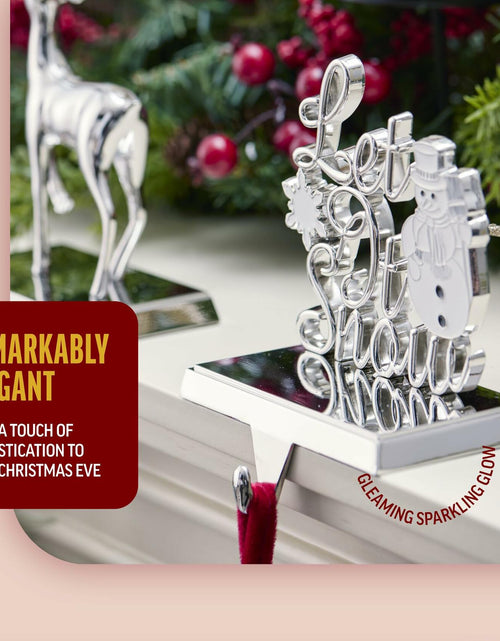 Load image into Gallery viewer, Klikel Metal Christmas Stocking Holder White Snowflake Snowman MPN 83411
