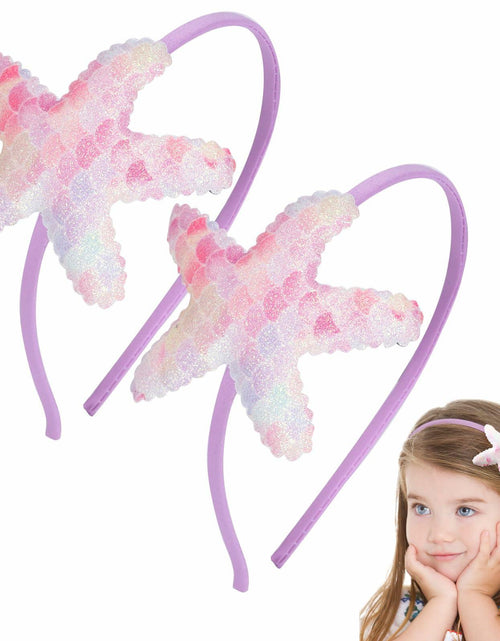 Load image into Gallery viewer, Geosoo Starfish Laser Mermaid Hair Band Lavender Glitter Hair Accessory
