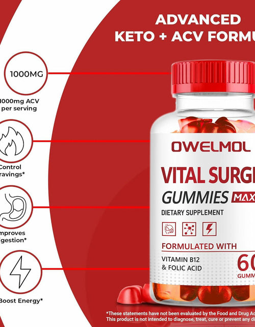 Load image into Gallery viewer, BestBy10/27 VitalSurge Male Performance Gummies MAX Strength 1050MG 60 Ct
