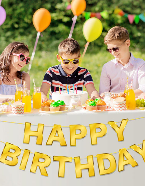 Load image into Gallery viewer, Gold Happy Birthday Banner Sign Garland Party Decoration Kids Baby Party
