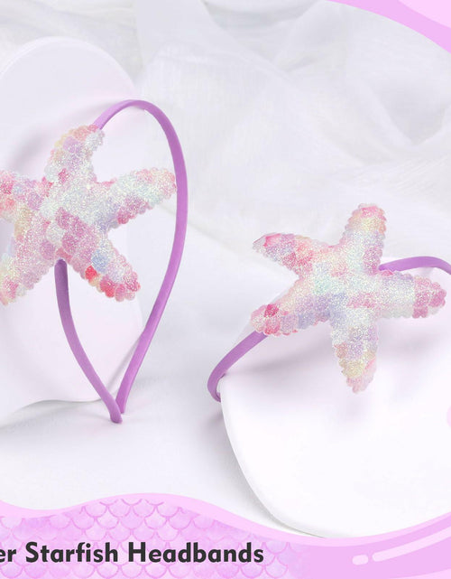 Load image into Gallery viewer, Geosoo Starfish Laser Mermaid Hair Band Lavender Glitter Hair Accessory
