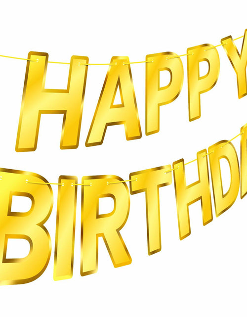 Load image into Gallery viewer, Gold Happy Birthday Banner Sign Garland Party Decoration Kids Baby Party
