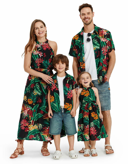 Load image into Gallery viewer, PATPAT Baby Girl Tropical Floral Romper Dress Green Size 12-18M
