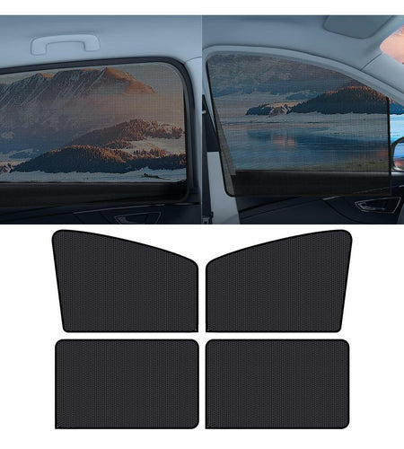 Car Side Window Sun Shade Magnetic Blackout Curtain UV Protection 2pcs