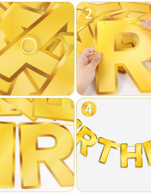 Load image into Gallery viewer, Gold Happy Birthday Banner Sign Garland Party Decoration Kids Baby Party
