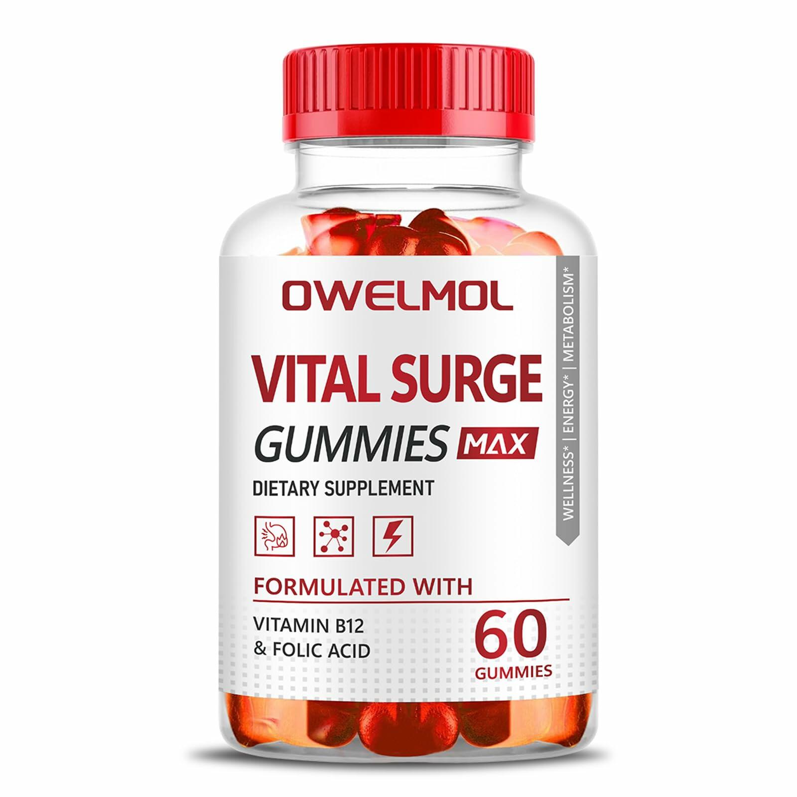 BestBy10/27 VitalSurge Male Performance Gummies MAX Strength 1050MG 60 Ct