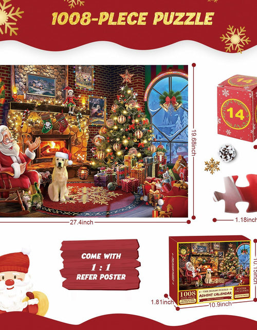 Load image into Gallery viewer, Advent Calendar 2025 Christmas Jigsaw Puzzle 1008 Pieces Cartoon Theme
