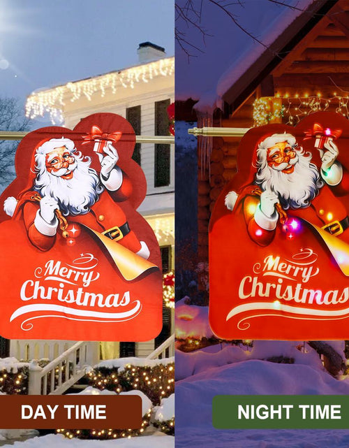 Load image into Gallery viewer, Alupssuc Lighted LED Santa Claus Garden Flag 20x15 Inch Red Double Sided
