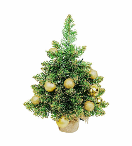 Aimmop 18in Small Christmas Tree with Ornaments 59 Tips Green