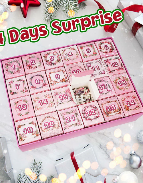 Load image into Gallery viewer, 1008 Pc Pink Gnome Advent Calendar Puzzle 2025 24-Day Countdown
