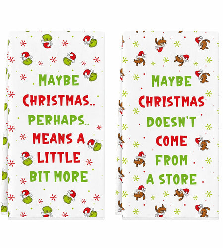 Funny Christmas Towels 2 Pack Absorbent Kitchen Bathroom White Elephant Gifts