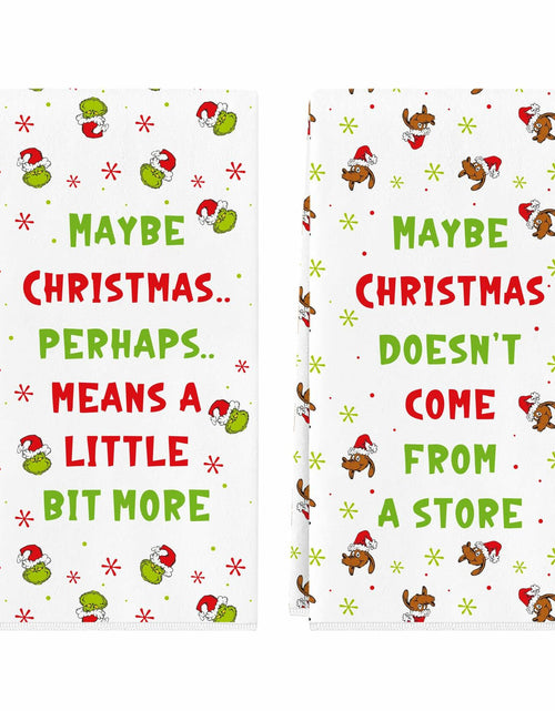Load image into Gallery viewer, Funny Christmas Towels 2 Pack Absorbent Kitchen Bathroom White Elephant Gifts
