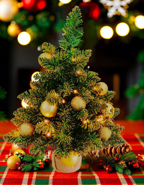 Load image into Gallery viewer, Aimmop 18in Small Christmas Tree with Ornaments 59 Tips Green
