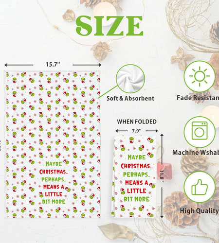 Funny Christmas Towels 2 Pack Absorbent Kitchen Bathroom White Elephant Gifts