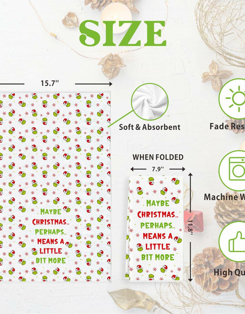 Load image into Gallery viewer, Funny Christmas Towels 2 Pack Absorbent Kitchen Bathroom White Elephant Gifts
