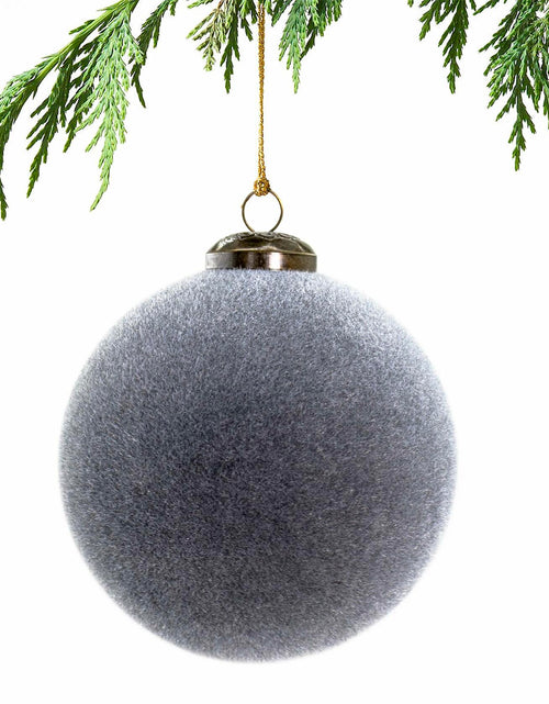 Load image into Gallery viewer, 12PCS Velvet Christmas Ball Ornaments 3.15"Handmade Flocked Shatterproof
