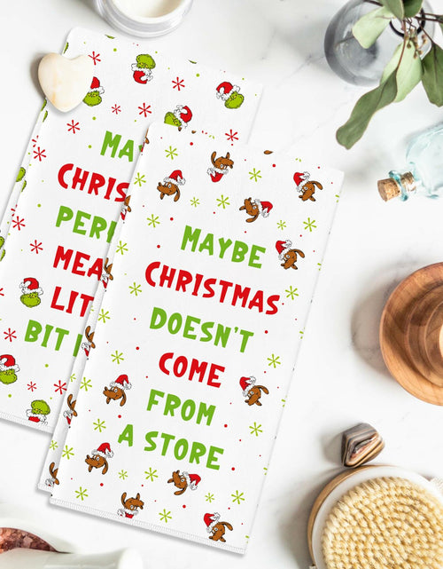 Load image into Gallery viewer, Funny Christmas Towels 2 Pack Absorbent Kitchen Bathroom White Elephant Gifts
