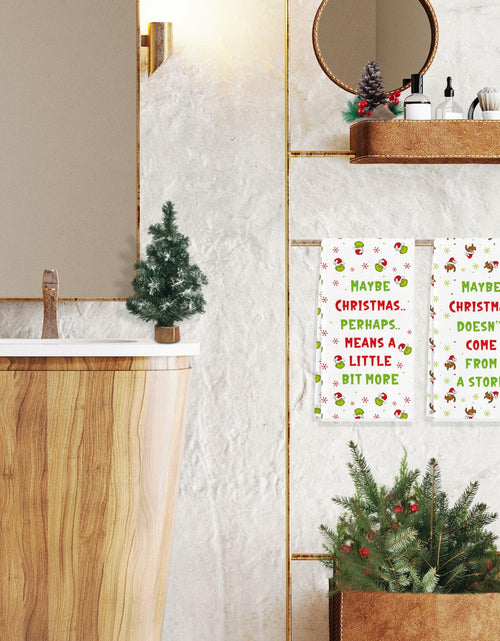 Load image into Gallery viewer, Funny Christmas Towels 2 Pack Absorbent Kitchen Bathroom White Elephant Gifts
