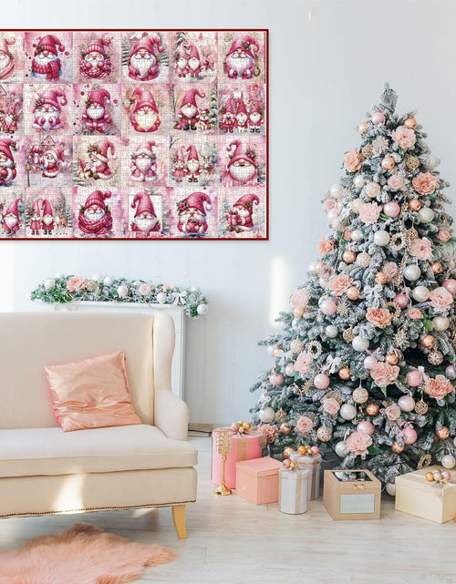 Load image into Gallery viewer, 1008 Pc Pink Gnome Advent Calendar Puzzle 2025 24-Day Countdown
