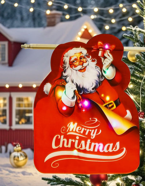 Load image into Gallery viewer, Alupssuc Lighted LED Santa Claus Garden Flag 20x15 Inch Red Double Sided
