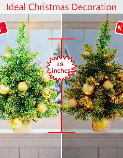 Load image into Gallery viewer, Aimmop 18in Small Christmas Tree with Ornaments 59 Tips Green
