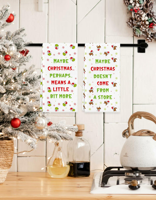 Load image into Gallery viewer, Funny Christmas Towels 2 Pack Absorbent Kitchen Bathroom White Elephant Gifts

