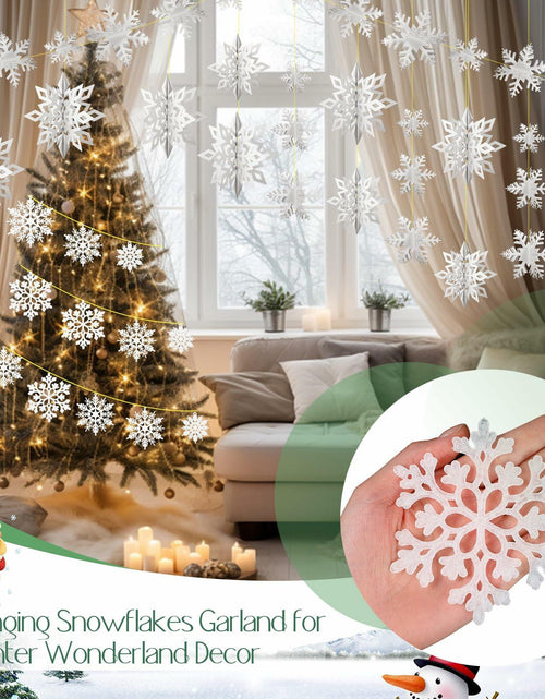 Load image into Gallery viewer, Fullhawl 3D Snowflake Christmas Ornaments Set 12 Pcs White Hanging Decor

