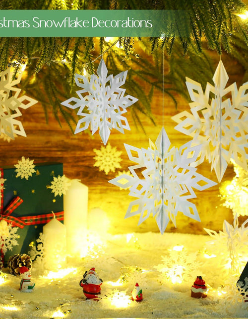 Load image into Gallery viewer, Fullhawl 3D Snowflake Christmas Ornaments Set 12 Pcs White Hanging Decor
