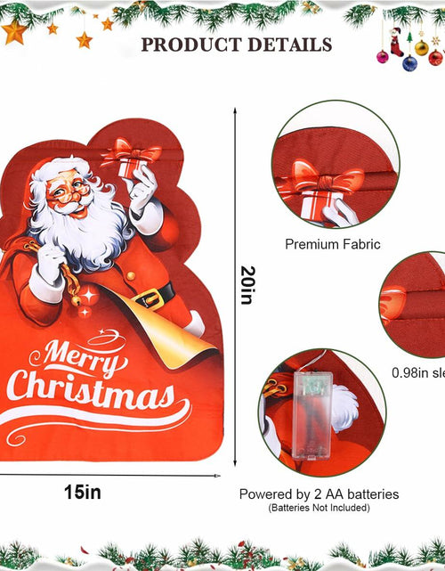 Load image into Gallery viewer, Alupssuc Lighted LED Santa Claus Garden Flag 20x15 Inch Red Double Sided
