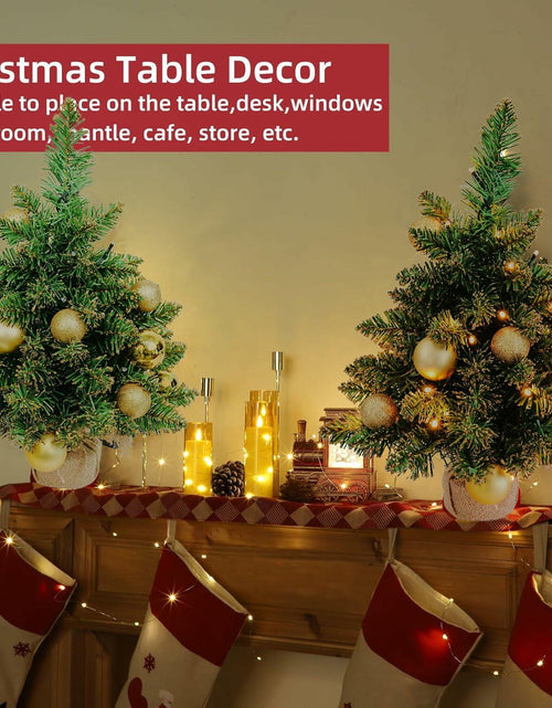 Load image into Gallery viewer, Aimmop 18in Small Christmas Tree with Ornaments 59 Tips Green
