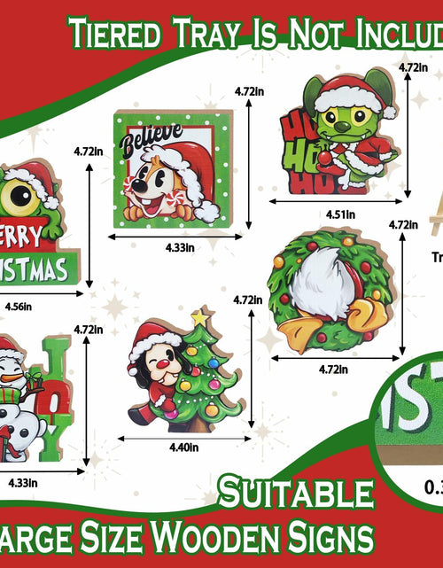 Load image into Gallery viewer, Uruney Merry Christmas Snowman Tiered Tray Decor Green 1 Count
