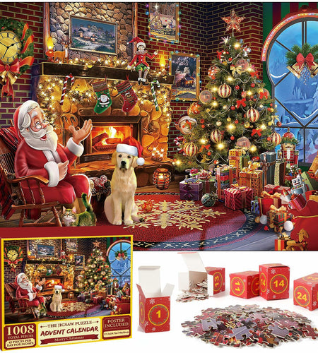 Advent Calendar 2025 Christmas Jigsaw Puzzle 1008 Pieces Cartoon Theme
