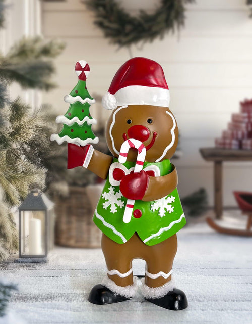 Load image into Gallery viewer, LIFFY Gingerbread Man Statue Christmas Decoration Handmade Indoor Decor Lights
