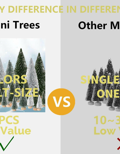 Load image into Gallery viewer, 36PCS Bottle Brush Christmas Trees Multi-Size Table Decor with Wood Base
