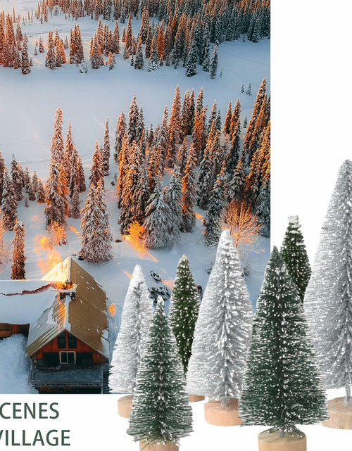 Load image into Gallery viewer, 36PCS Bottle Brush Christmas Trees Multi-Size Table Decor with Wood Base
