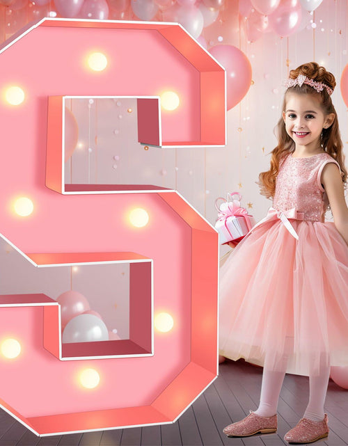 Load image into Gallery viewer, Pooqla 3FT LED Marquee Letter S Pink Party Birthday Wedding Decor

