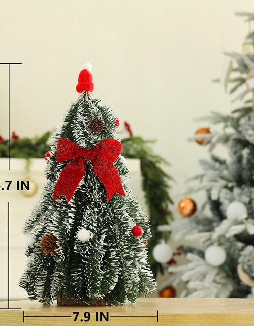 Load image into Gallery viewer, HOMCDALY 16in LED Tabletop Christmas Tree with Red Bowtie Indoor Decor
