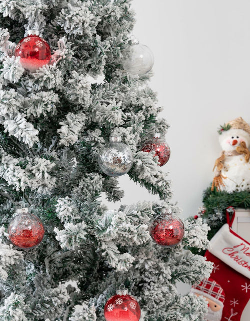 Load image into Gallery viewer, 16PCS Clear Red Christmas Balls Ornaments 3.15in Shatterproof Hanging Set
