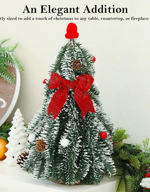 Load image into Gallery viewer, HOMCDALY 16in LED Tabletop Christmas Tree with Red Bowtie Indoor Decor
