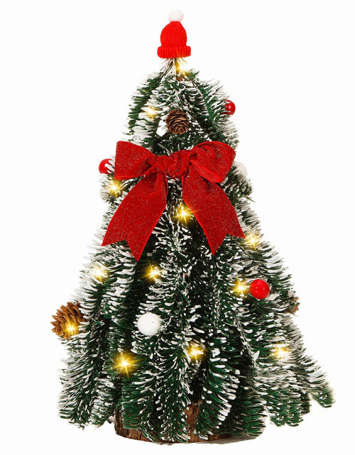 Load image into Gallery viewer, HOMCDALY 16in LED Tabletop Christmas Tree with Red Bowtie Indoor Decor
