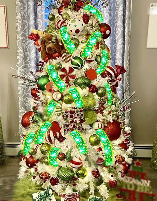 Load image into Gallery viewer, Vloso Christmas Tree Ribbon Lights 66Ft 200 LED Remote Timer Battery USB
