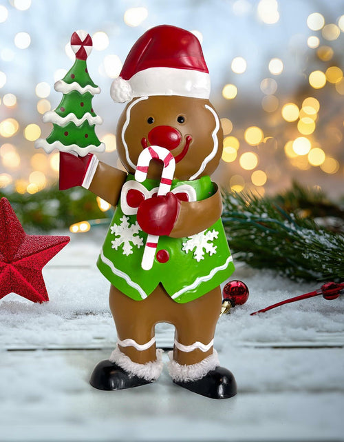 Load image into Gallery viewer, LIFFY Gingerbread Man Statue Christmas Decoration Handmade Indoor Decor Lights
